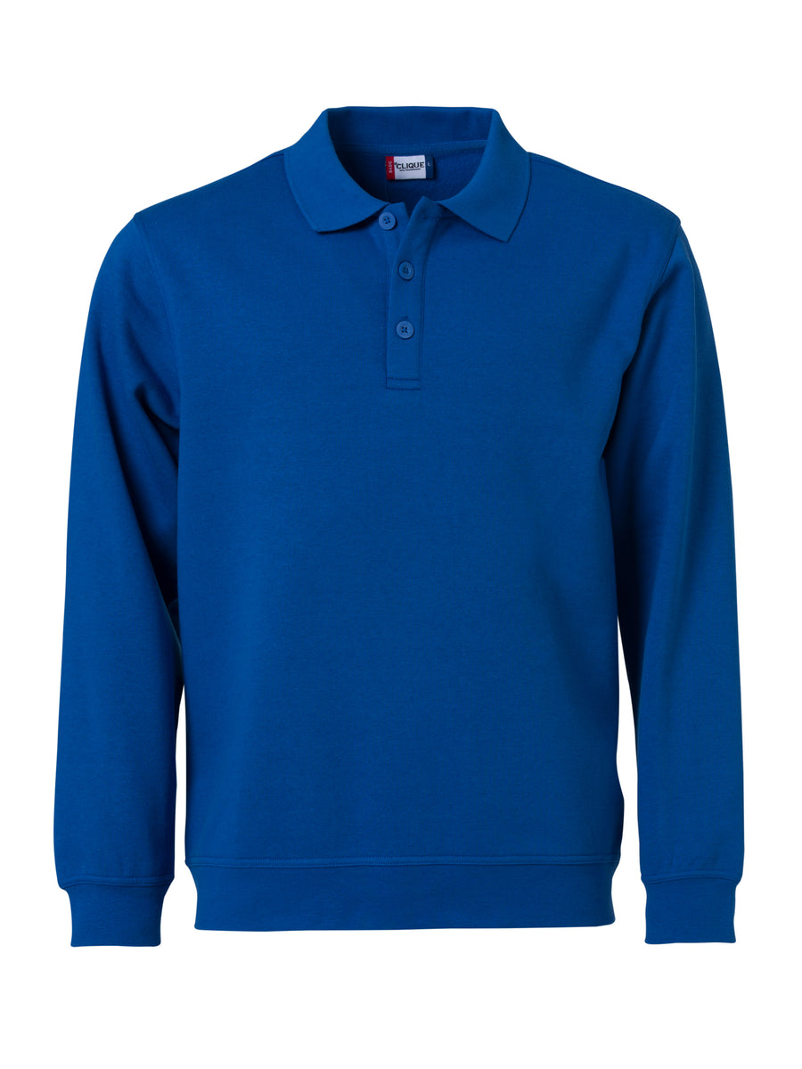 Basic Polo Sweater – royalblå