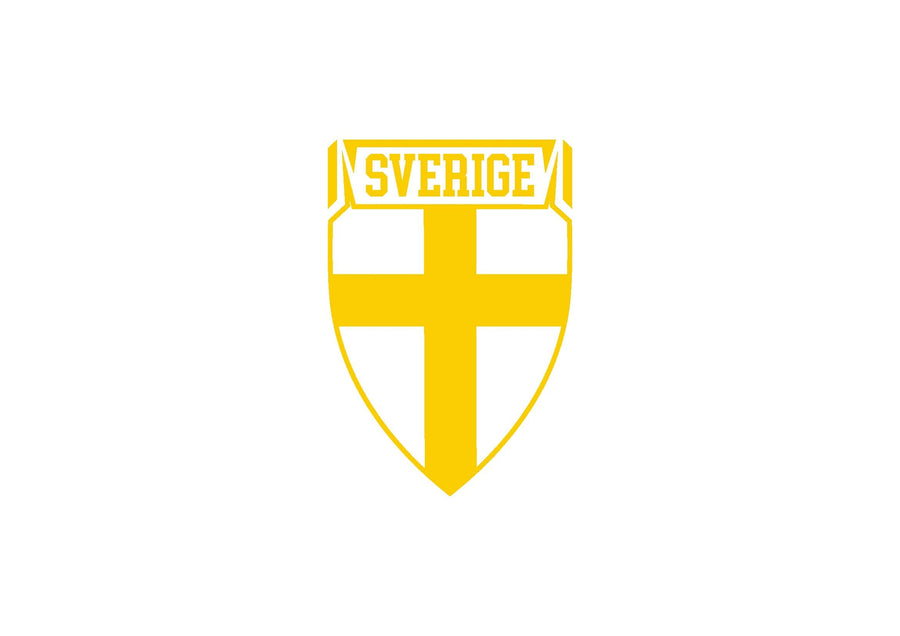 Sverige Sköld Transfer 9x13,1cm – Gul