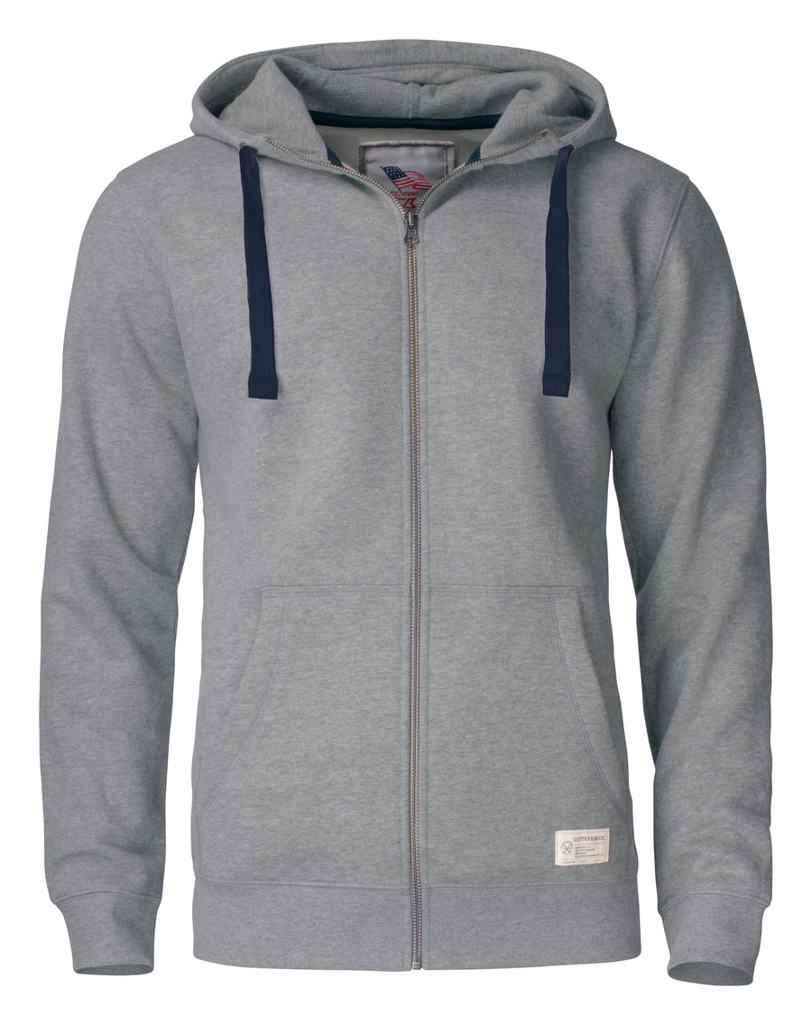 Twisp Hood Full Zip Men – Gråmelerad