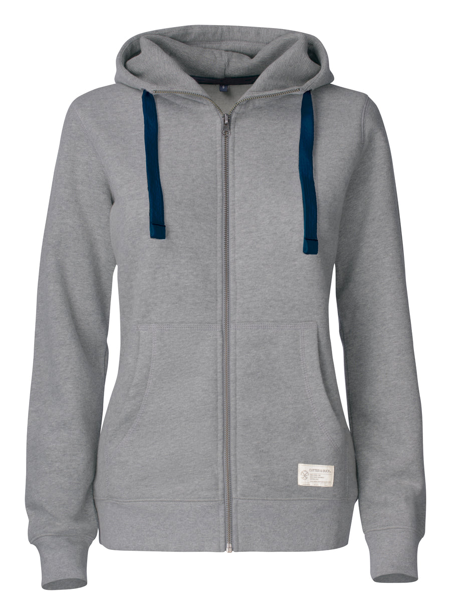Twisp Hood Full Zip Women – Gråmelerad