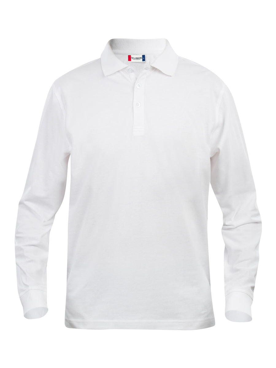 Basic Polo L/S Junior – vit
