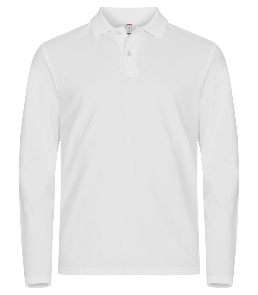 Stretch Premium Polo L/S – Vit