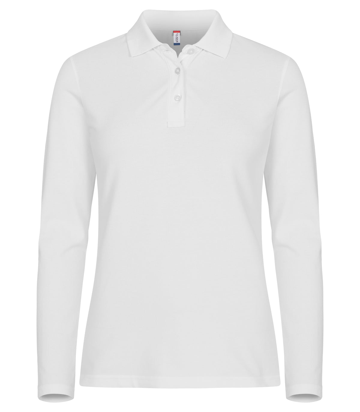Stretch Premium Polo L/S Women – Vit
