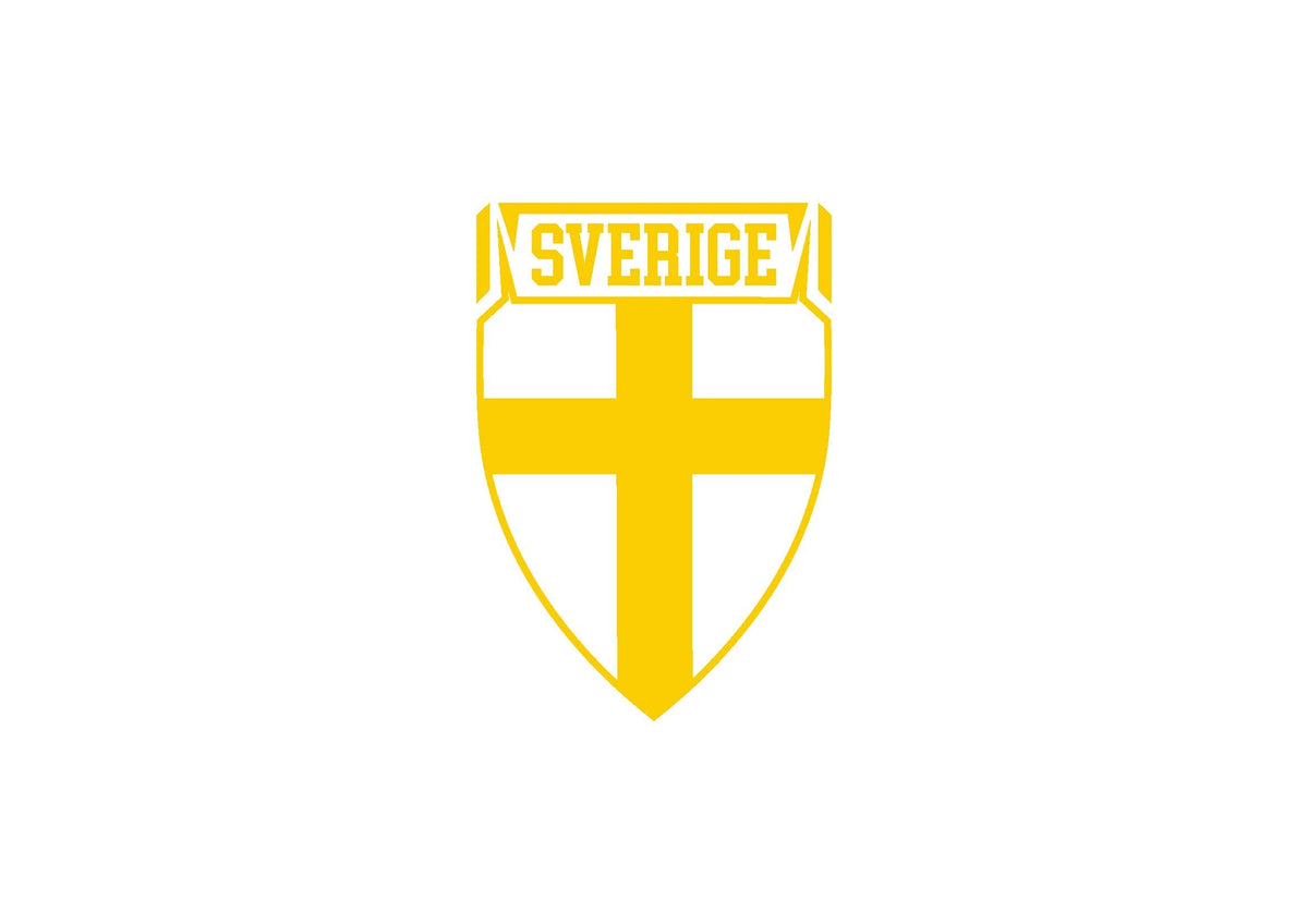Sverige Sköld Transfer 9x13,1cm – Gul