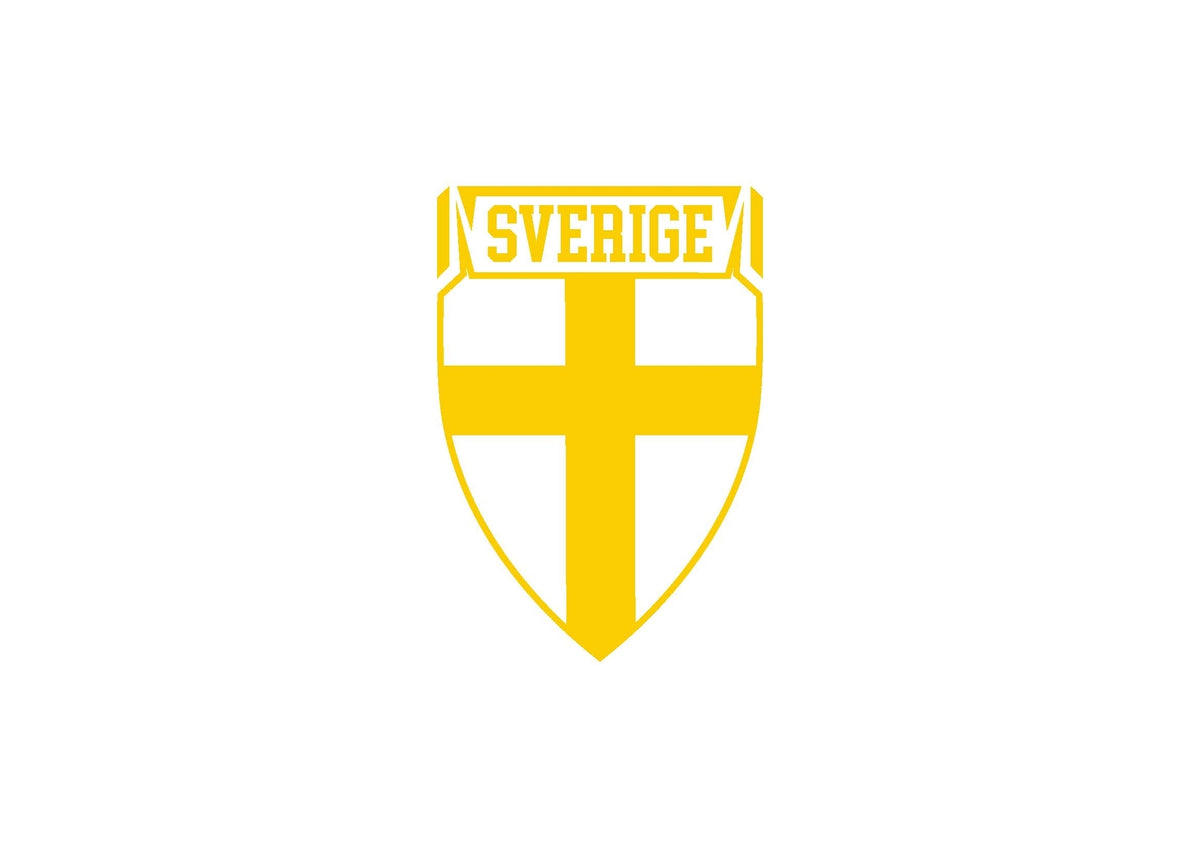 Sverige Sköld Liten 6x8,8cm – Gul